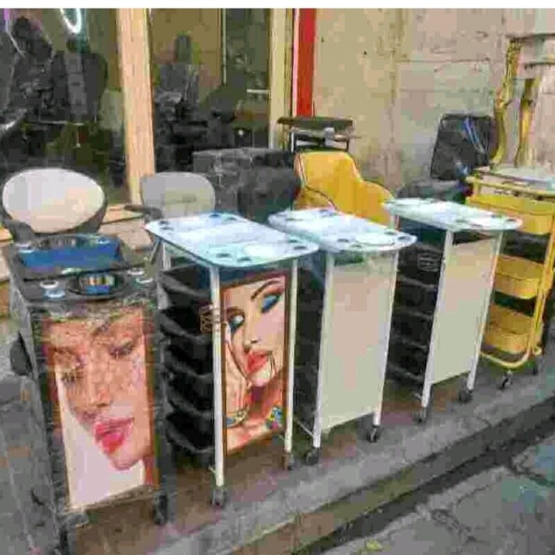 ترولی فلزی کاسه استیل بادوام وشیک،ارسال رایگان نیست،هزینه ارسال به صورت پسکرایه  به عهده مشتری میباشد